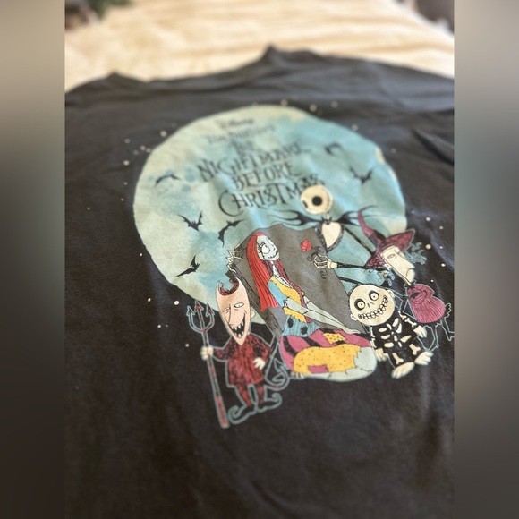 The nightmare before Christmas black t-shirts with print - Picture 3 of 5